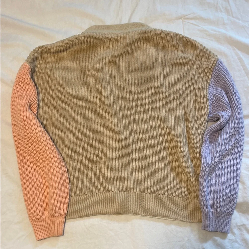 GAP Colorblock Button-Front Cardigan - Cream, Lavender & Peach - Picture 5 of 5